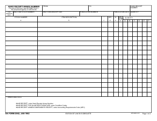 Document preview: DA Form 2062 Hand Receipt/Annex Number