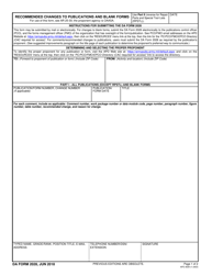 DA Form 2028 Recommended Changes to Publications and Blank Forms