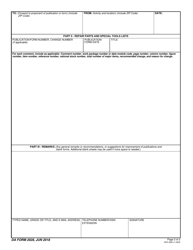 DA Form 2028 Recommended Changes to Publications and Blank Forms, Page 2