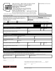 Document preview: American Veteran's Organization Registration Statement - Arizona