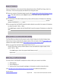 Checklist for Answering a Debt Collection Summons and Complaint - North Dakota, Page 4