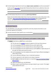 Checklist for Answering a Debt Collection Summons and Complaint - North Dakota, Page 8