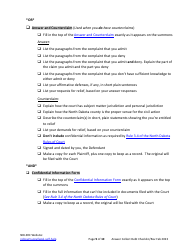 Checklist for Answering a Debt Collection Summons and Complaint - North Dakota, Page 9