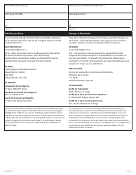 Form 2 (NWT9359) Change to Contact Information - Nwt Child Support Recalculation Service - Northwest Territories, Canada (English/French), Page 2