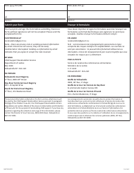 Form 4 (NWT9361) Withdrawal of Order or Agreement - Nwt Child Support Recalculation Service - Northwest Territories, Canada (English/French), Page 2