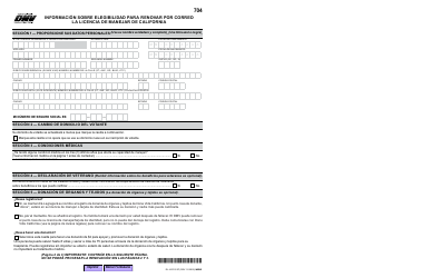 Formulario DL410 FO SP Informacion Sobre Elegibilidad Para Renovar Por Correo La Licencia De Manejar De California - California (Spanish), Page 2