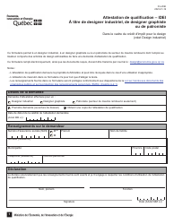 Document preview: Forme FB-IDEI Attestation De Qualification - Idei a Titre De Designer Industriel, De Designer Graphiste Ou De Patroniste - Quebec, Canada (French)