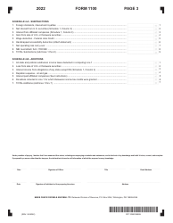 Form 1100 Delaware Corporation Income Tax Return - Delaware, Page 3
