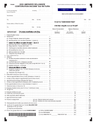Document preview: Form 1100X Amended Delaware Corporation Income Tax Return - Delaware, 2022
