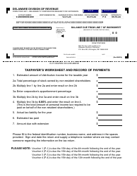 Document preview: Form 1100-P-EXT Delaware S Corporation Request for Extension - Delaware, 2024