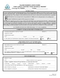 Major Modification Form for Large Construction General Permit - Mississippi