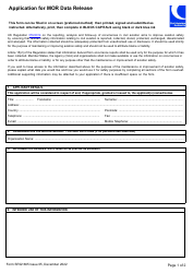 Form SRG1605 Application for Mor Data Release - United Kingdom