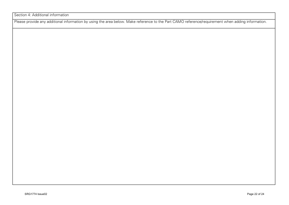 Form SRG1774 UK Regulation (Eu) No 1321 / 2014 Part Camo - United Kingdom, Page 22