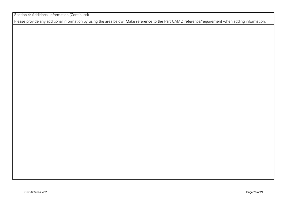 Form SRG1774 UK Regulation (Eu) No 1321 / 2014 Part Camo - United Kingdom, Page 23