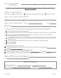 Form SP-27 Disabled Persons License Plates and/or Placards Application - Nevada, Page 2