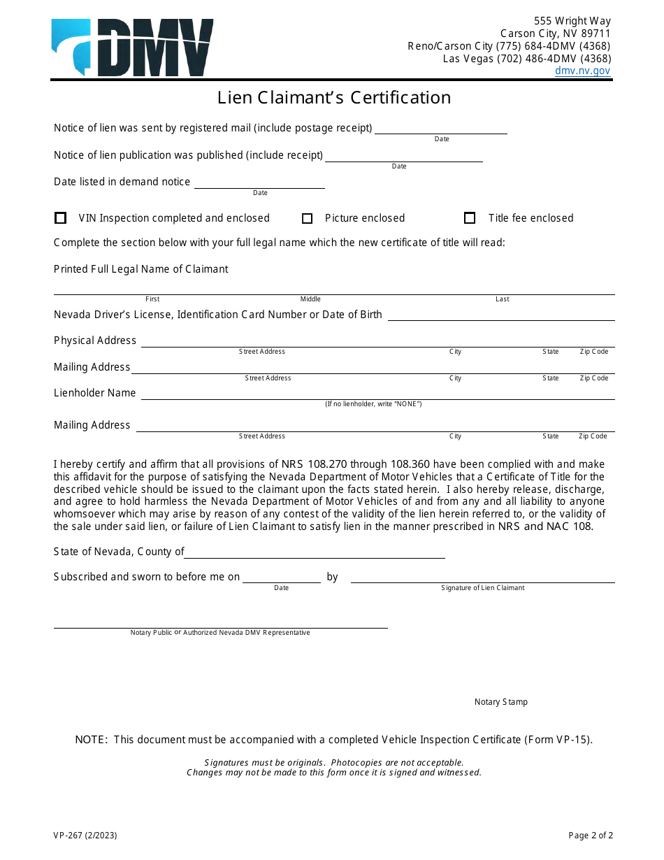 Form VP-267 Download Fillable PDF or Fill Online Abandoned Recreational ...