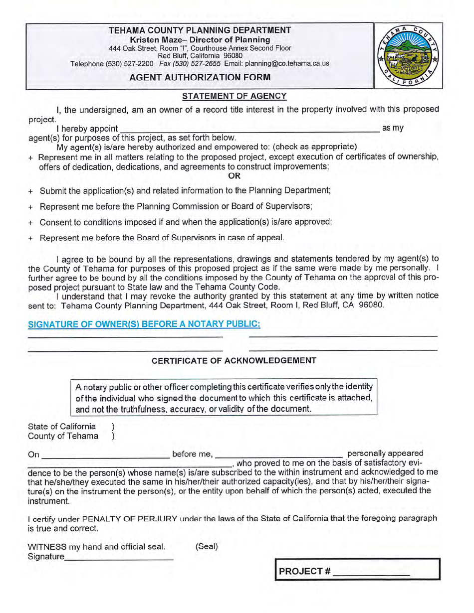 Administrative Use Permit Checklist - Tehama County, California, Page 10