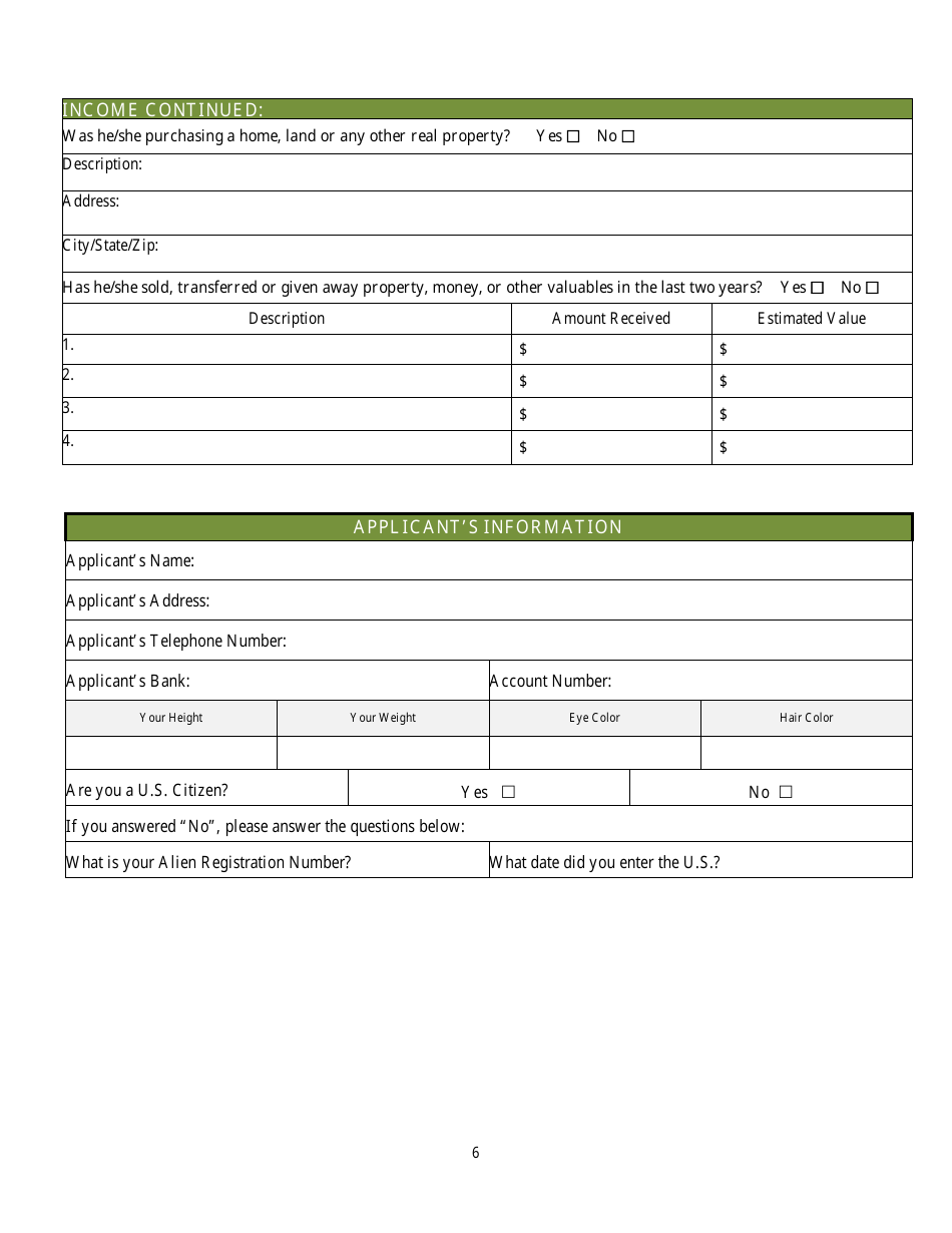Application for Indigent Cremation - Tehama County, California, Page 6