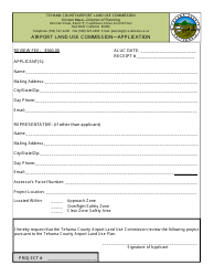 Document preview: Airport Land Use Commission Application - Tehama County, California