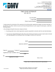 Document preview: Form DLD-93 Two Year Affidavit - Nevada
