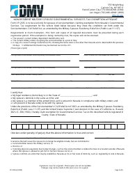 Document preview: Form VP-203S Non-resident Military Spouse Governmental Services Tax Exemption Affidavit - Nevada
