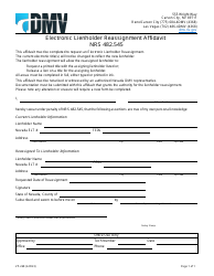 Document preview: Form VP-268 Electronic Lienholder Reassignment Affidavit - Nevada