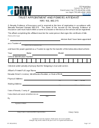 Document preview: Form VP-188 Trust Appointment and Powers Affidavit - Nevada