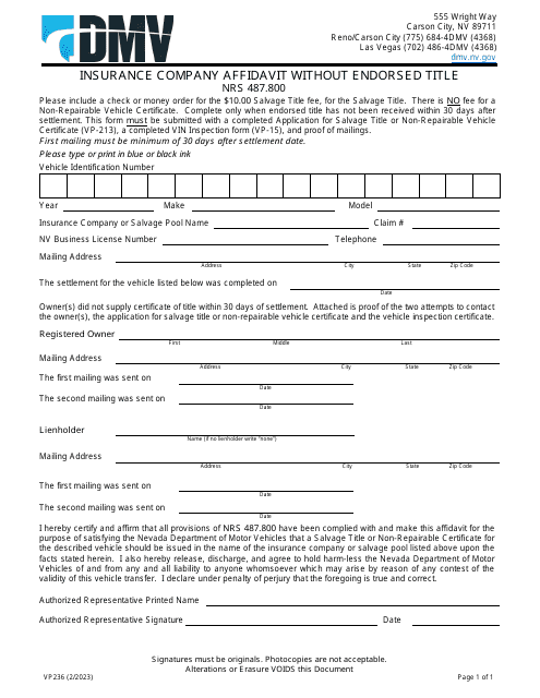 Form VP236  Printable Pdf