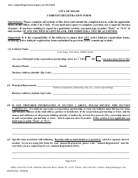 Document preview: Form CM-LRF Lobbyist Registration Form - City of Miami, Florida, 2023