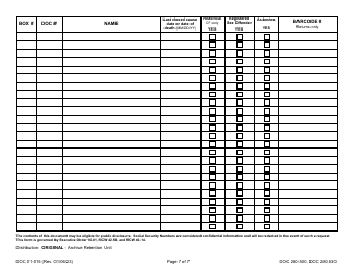 Form DOC01-015 Manifest - Archiving Files - Washington, Page 7