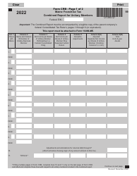 Form CRB Franchise Tax Combined Report for Unitary Members - Maine