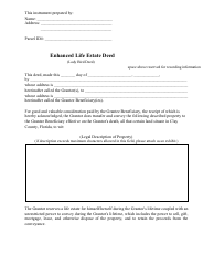 Document preview: Enhanced Life Estate Deed - Clay County, Florida