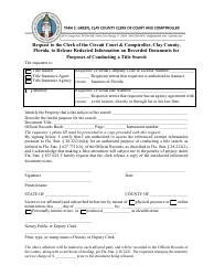 Document preview: Request to Release Redacted Information on Recorded Documents for Title Search - Clay County, Florida