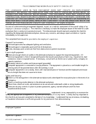 Document preview: Attachment C Telecommuting Workplace Safety Checklist - South Carolina