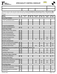 Document preview: Form 734-5389 Hprd Quality Control Checklist - Oregon