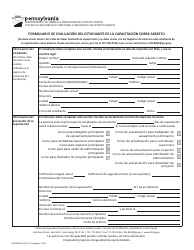 Document preview: Formulario LIBI-606(ESP) Formulario De Evaluacion Del Estudiante De La Capacitacion Sobre Asbesto - Pennsylvania (Spanish)