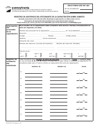 Formulario LIBI-610(ESP) Registro De Asistencia Del Estudiante De La Capacitacion Sobre Asbesto - Pennsylvania (Spanish)
