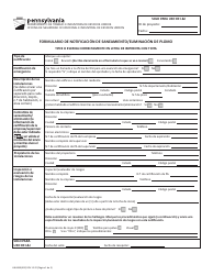 Document preview: Formulario LIBI-600L(ESP) Formulario De Notificacion De Saneamiento/Eliminacion De Plomo - Pennsylvania (Spanish)