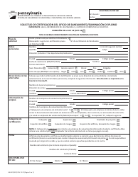 Document preview: Formulario LIBI-607L(ESP) Solicitud De Certificacion Del Oficio De Saneamiento/Eliminacion De Plomo - Pennsylvania (Spanish)