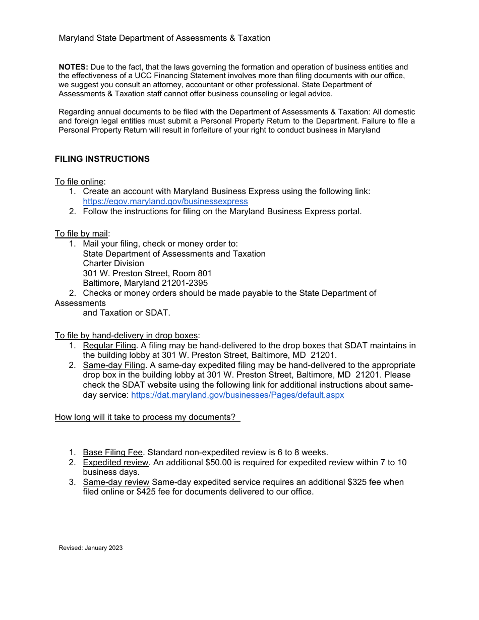 Articles of Organization - Limited Liability Company - Maryland, Page 3