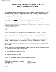 Certificate of Limited Liability Partnership - Maryland, Page 2