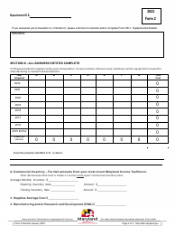 Form 2 Business Personal Property Return - Sole Proprietorship and General Partnerships - Maryland, Page 2