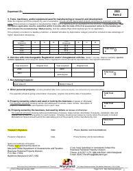 Form 2 Business Personal Property Return - Sole Proprietorship and General Partnerships - Maryland, Page 3