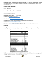 Instructions for Form 1 Annual Report - Maryland, Page 2