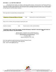 Form 5 Annual Report and Personal Property Return - Maryland, Page 3