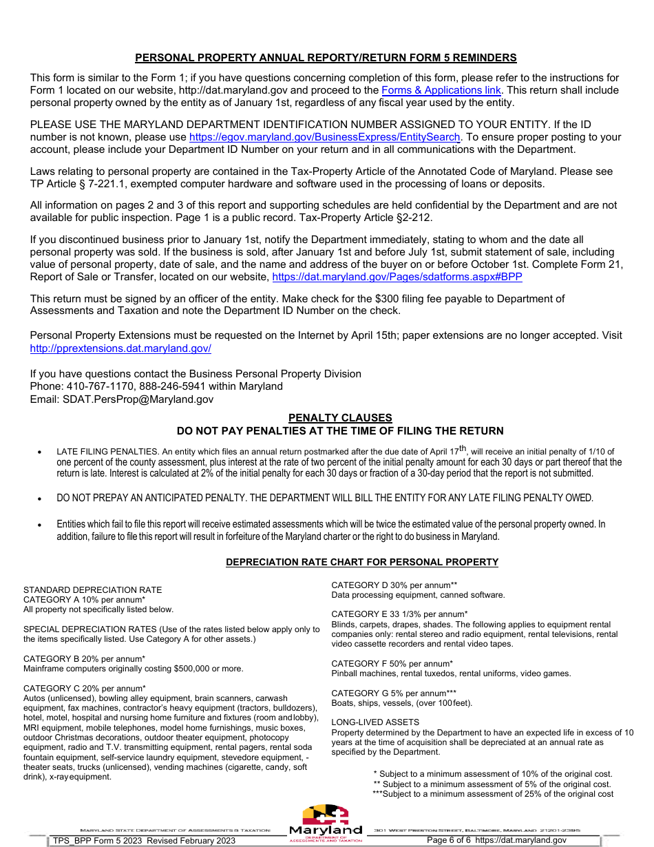 Form 5 Download Fillable PDF or Fill Online Annual Report and Personal