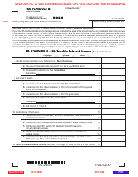 Form PA-40 Schedule A Interest Income - Pennsylvania