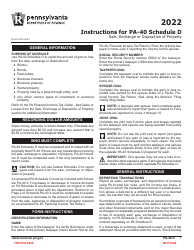 Form PA-40 Schedule D Sale, Exchange or Disposition of Property - Pennsylvania, Page 3