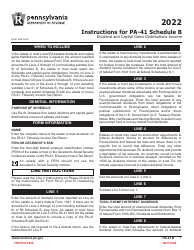 Form PA-41 Schedule B Dividend and Capital Gains Distributions Income - Pennsylvania, Page 3