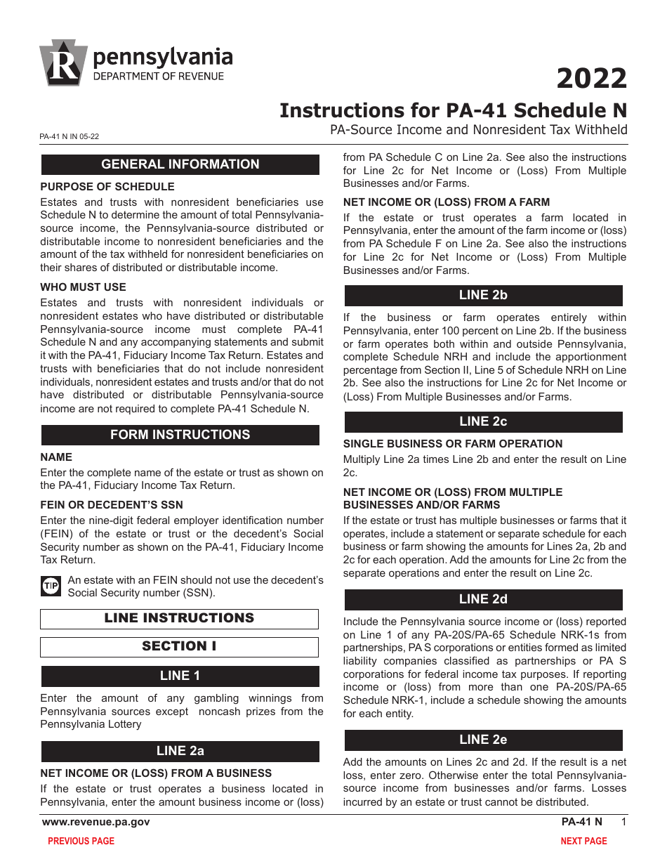 Form PA-41 N Schedule N Pa-Source Income and Nonresident Tax Withheld - Pennsylvania, Page 3